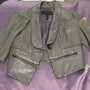 BCBGMAXAZRIA Cropped 100% Leather Jacket